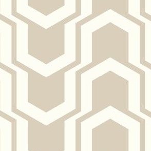 Hecagon geometrical pattern in beige