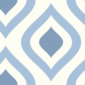Abstract geometrical, blue and off white
