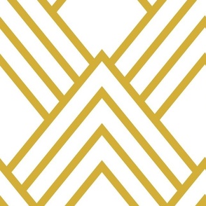 Abstract geometrical, white and gold