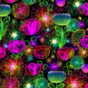 Transparent Florals in Space