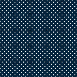 1/4 inch Classic White Polkadots on Navy Blue