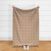 Retro mid-century fifties style geometric pattern groovy vintage palette olive blush pink orange burgundy on white