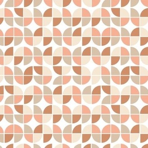Retro mid-century fifties style geometric pattern groovy vintage palette beige gray neutral