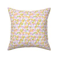 Retro mid-century fifties style geometric pattern groovy vintage palette pink green blue yellow
