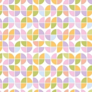 Retro mid-century fifties style geometric pattern groovy vintage palette pink green blue yellow