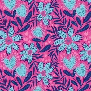 Out of this world floral - hot pink