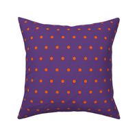Halloween Orange and Purple Polka Dots Linen Texture