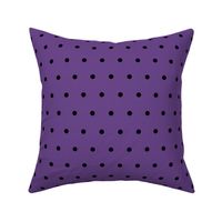 Halloween Black and Purple Polka Dots, Black dots on Purple