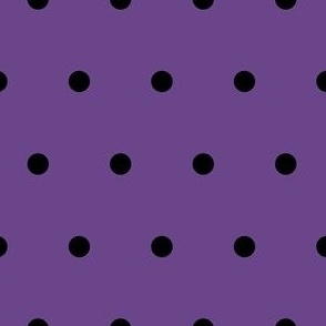 Halloween Black and Purple Polka Dots, Black dots on Purple