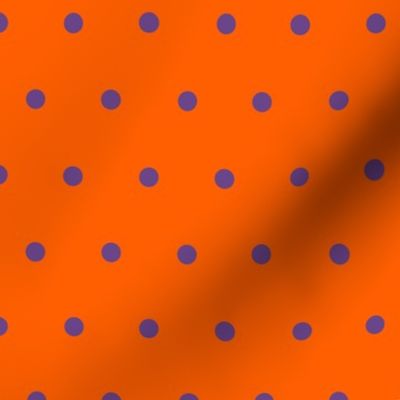 Halloween Orange and Purple Polka Dots, Purple dots on Orange