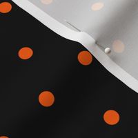 Halloween Orange and Black Polka Dots, Orange dots on Black