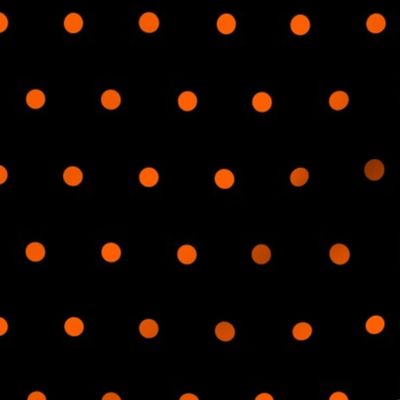 Halloween Orange and Black Polka Dots, Orange dots on Black
