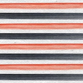 Halloween Stripes Watercolor, Orange and Black Water Color Stripes on Light Linen Texture Background