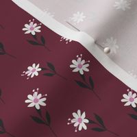 Micro Ditsy Florals Coordinating Pattern Burgundy 