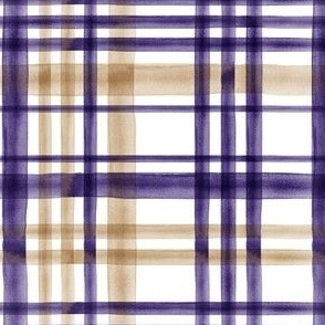 purple and gold fall plaid - LAD22