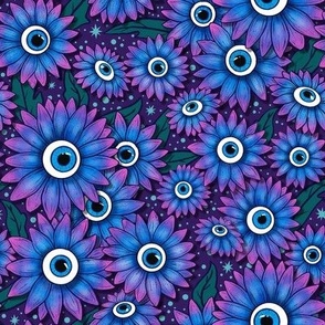 Otherworldly Flowers in Blue