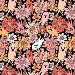 Floral Ghosties Gelati Black BG - Large Scale