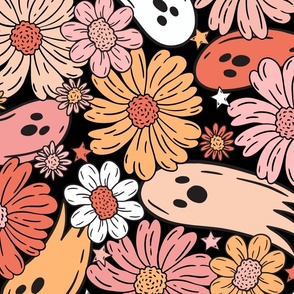 Floral Ghosties Gelati Black BG Rotated - XL Scale