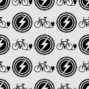 Medium Scale EBike Rider Electric Bicycle Enthusiast Black on Grey