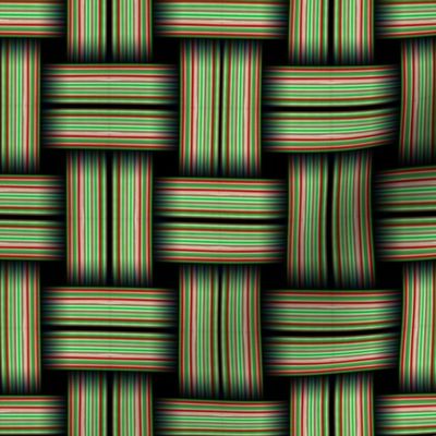 Striped Weave Green and Red