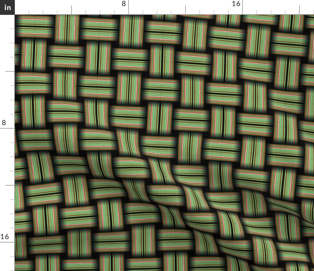 Striped Weave Green and Red