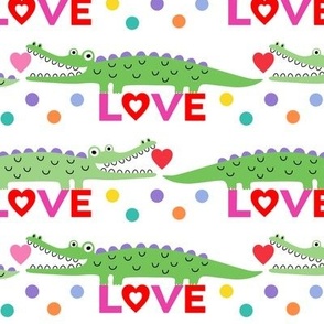 alligator love hearts