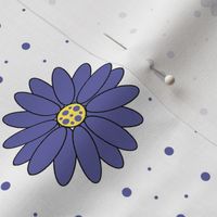 Purple, white, black, Daisy and polka dots Daisy dot coordinate