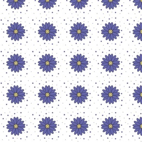 Purple, white, black, Daisy and polka dots Daisy dot coordinate