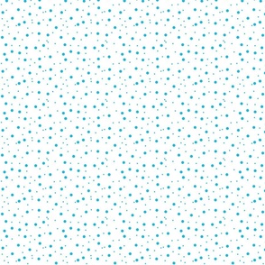Turquoise and white, tiny polka dots,   Daisy dot coordinate