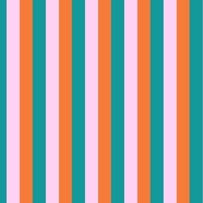 Halloween Stripes | Teal, Orange, Pink