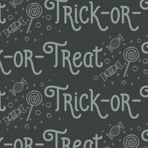 Halloween Trick Or Treat Halloween Pattern, Halloween Candy, Light Grey and Dark Grey