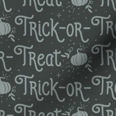  Halloween Trick Or Treat Halloween Pattern, Halloween Pumpkin, Light Grey and Dark Grey