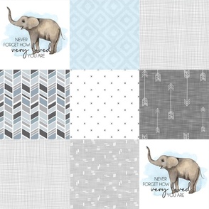 Elephant//Sloth - Wholecloth Cheater Quilt