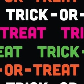 Halloween Trick Or Treat Pattern Halloween Orange Pink Green Black-01