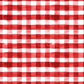Watercolor Plaid Red Check 1/2” 