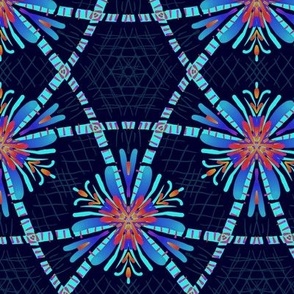 Otherworldy flowers strings grid alien -medium