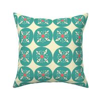 playful florals turquoise circles // medium