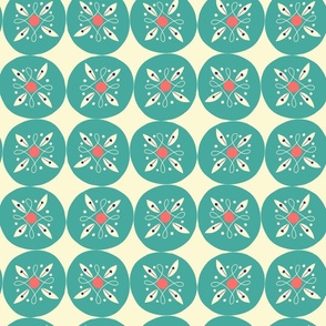 playful florals turquoise circles // medium