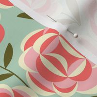 stylized roses on mint // medium