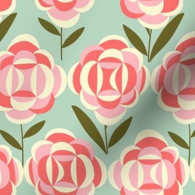 stylized roses on mint // medium