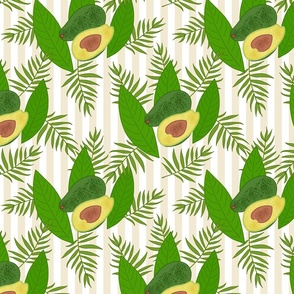 Avocado Delight - ecru stripes, medium