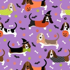 Halloween Basset Hound Purple