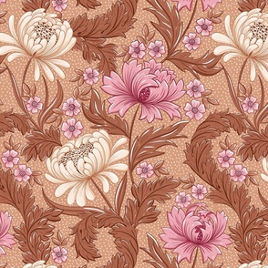 Victorian era florals , Art nouveau Victorian wallpaper brownish