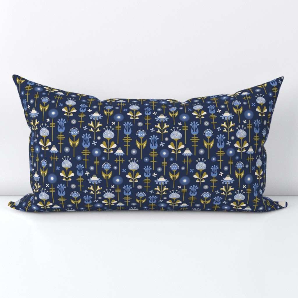 (S) Scandi flowers from outer space midnight blue