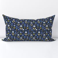 (S) Scandi flowers from outer space midnight blue