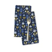 (S) Scandi flowers from outer space midnight blue