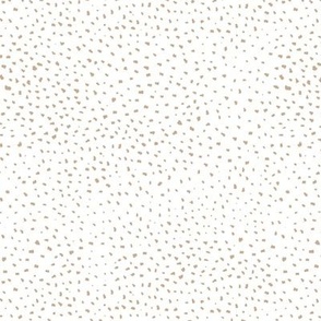 Little baby cheetah spots - boho gritty ink dots and spots tan latte beige on white