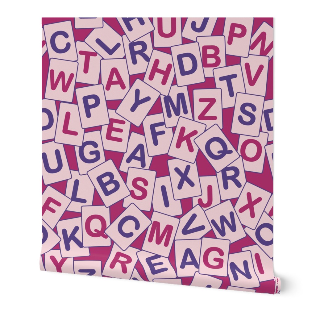 Alphabet Cards Petal Solid Colors Cotton Candy