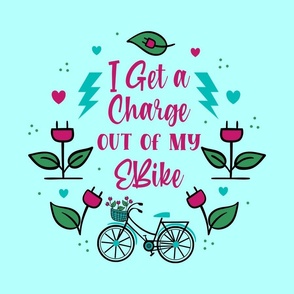 18x18 Panel I Get a Charge out of my EBike Electic Bicycle Cycling Enthusiast for DIY Throw Pillow or Cushion Cover