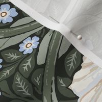 William Morris Pimpernel 1330 large - Pimpernel Morris Sage Cream Blue